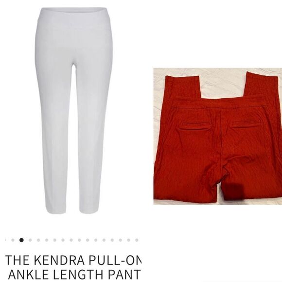 Liza Byrd Kendra pull on ankle length pant NWT orange textured size medium - Picture 1 of 16